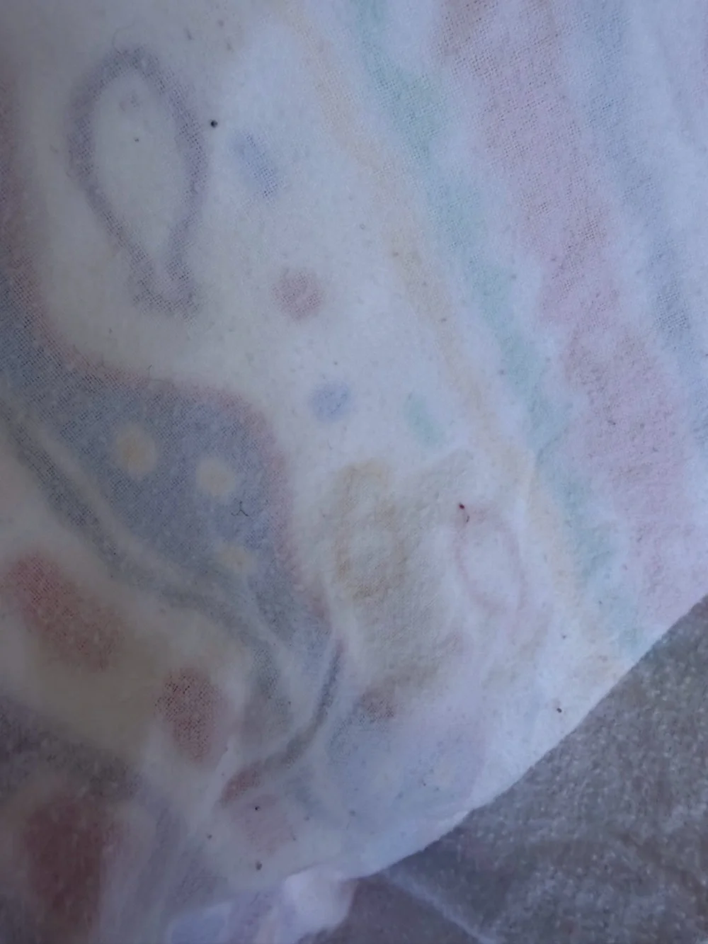 Vintage 90s Baby Blanket Bright Colorful Fish Hearts Shapes Primary Colors 36x41